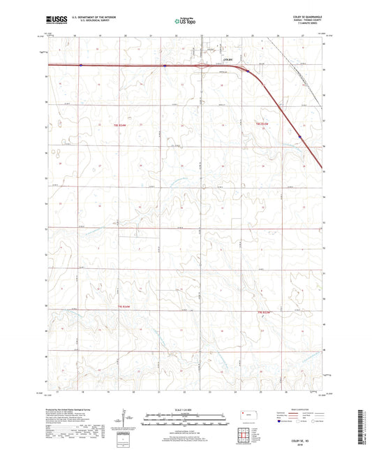 Colby SE Kansas US Topo Map Image