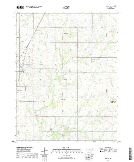 Colony Kansas US Topo Map Image