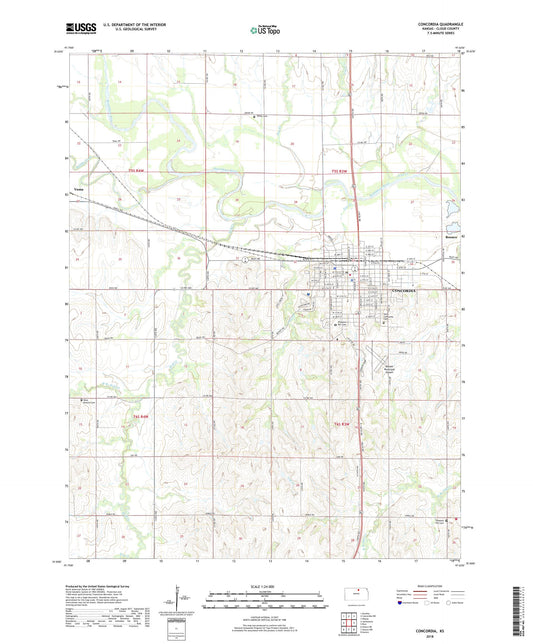 Concordia Kansas US Topo Map Image