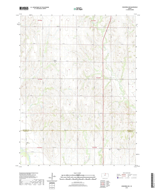 Concordia NW Kansas US Topo Map Image