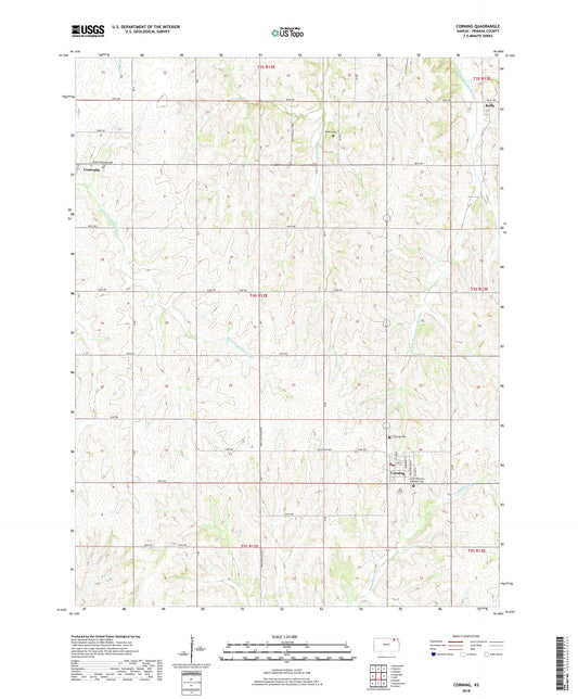 Corning Kansas US Topo Map Image