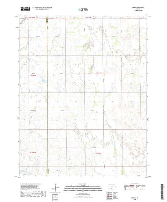 Corwin Kansas US Topo Map Image