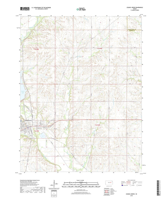 Council Grove Kansas US Topo Map Image