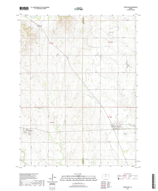 Courtland Kansas US Topo Map Image