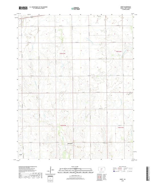 Croft Kansas US Topo Map Image