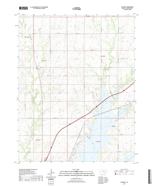 De Graff Kansas US Topo Map Image