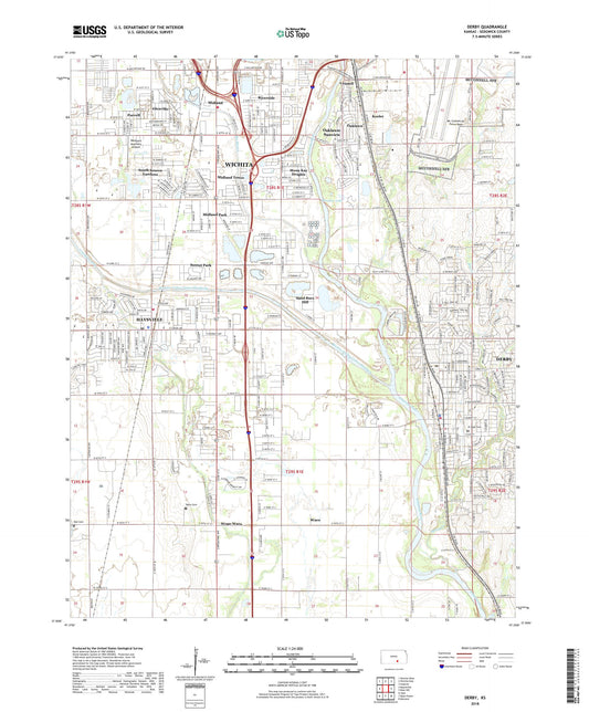 Derby Kansas US Topo Map Image