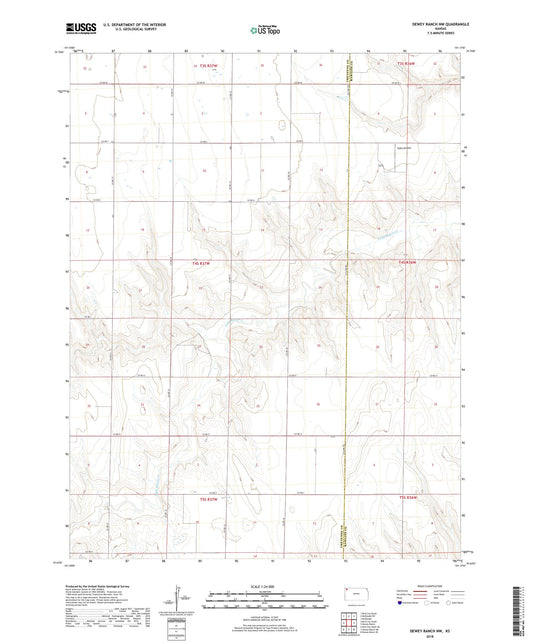 Dewey Ranch NW Kansas US Topo Map Image