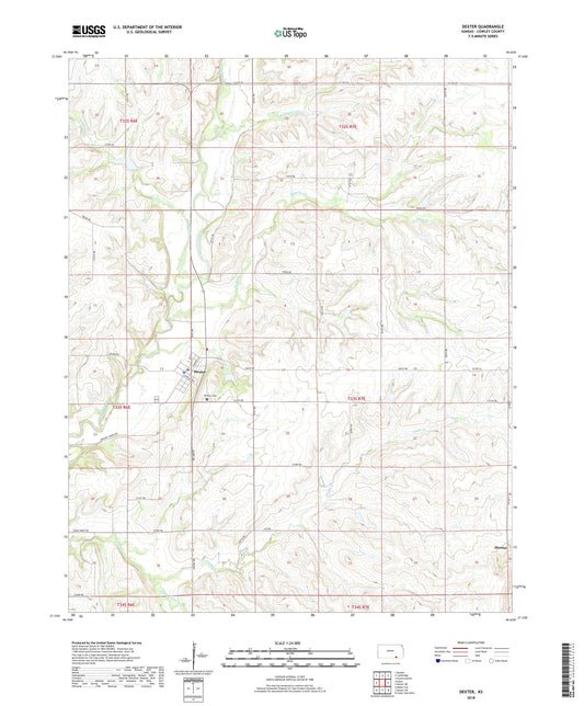 Dexter Kansas US Topo Map Image