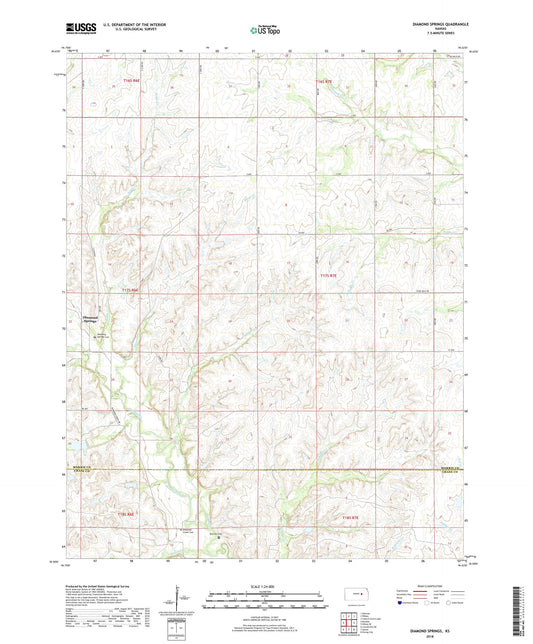 Diamond Springs Kansas US Topo Map Image