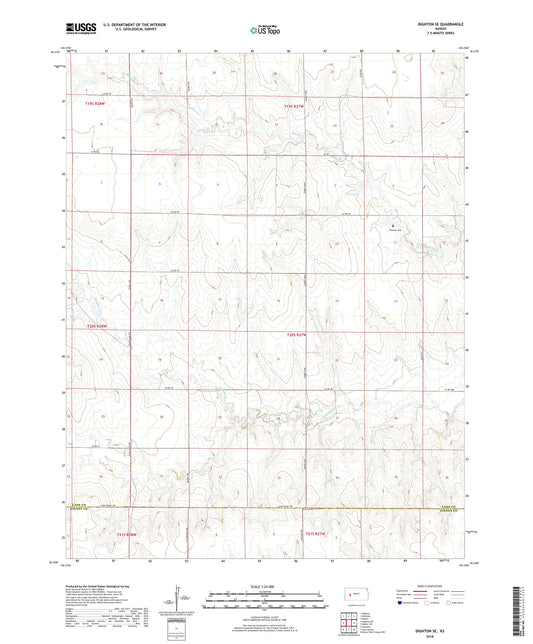 Dighton SE Kansas US Topo Map Image