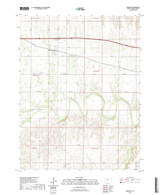 Dorrance Kansas US Topo Map Image
