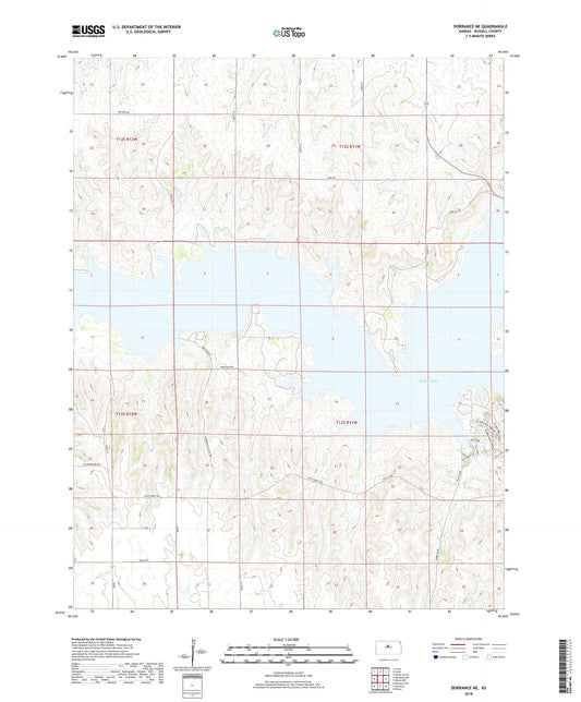 Dorrance NE Kansas US Topo Map Image
