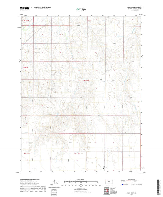 Drury Creek Kansas US Topo Map Image