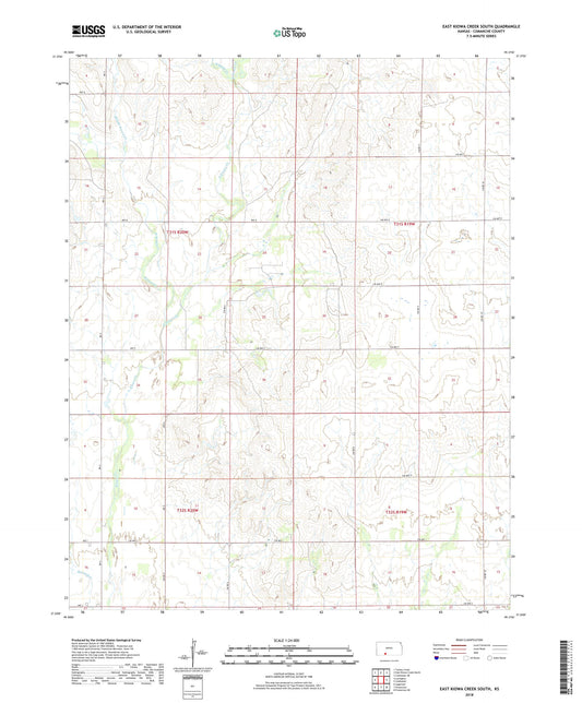 East Kiowa Creek South Kansas US Topo Map Image
