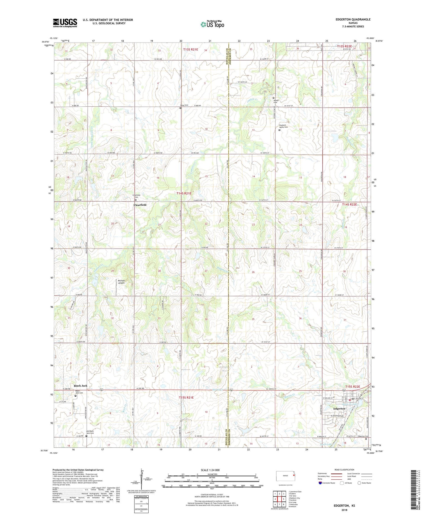 Edgerton Kansas US Topo Map Image