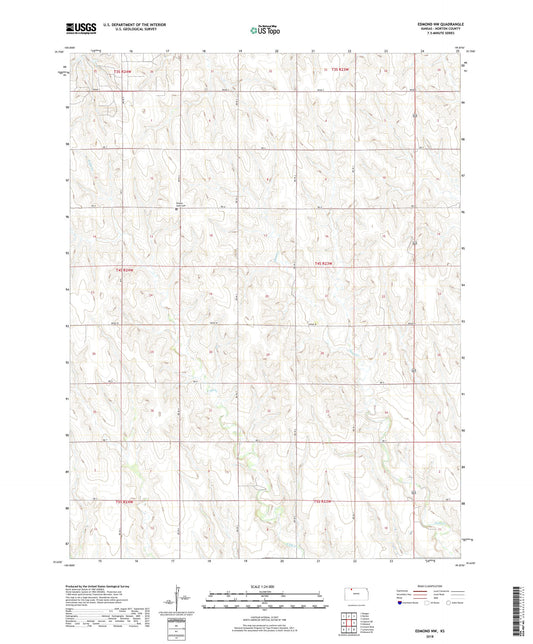 Edmond NW Kansas US Topo Map Image