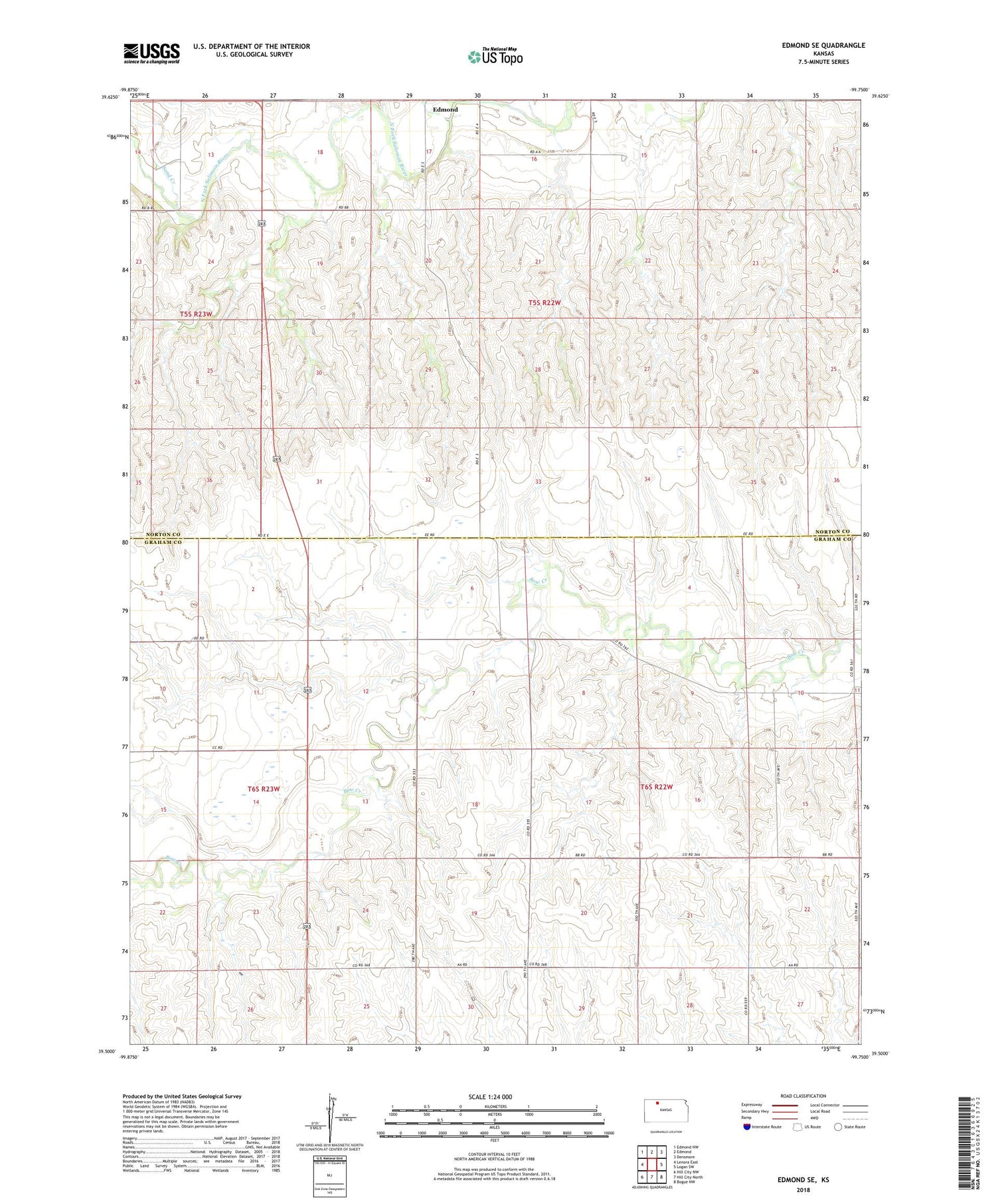 Edmond SE Kansas US Topo Map Image
