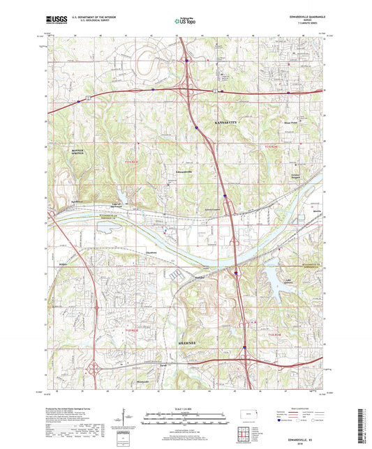 Edwardsville Kansas US Topo Map Image