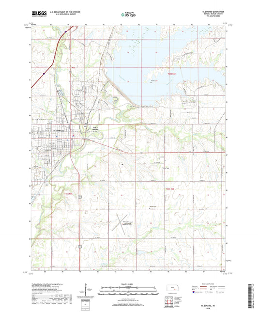 El Dorado Kansas US Topo Map Image