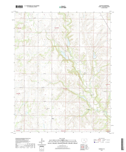Elgin NE Kansas US Topo Map Image