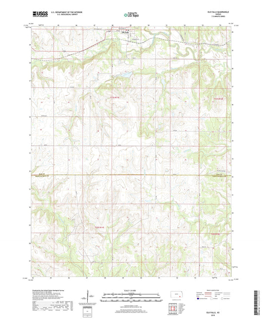 Elk Falls Kansas US Topo Map Image