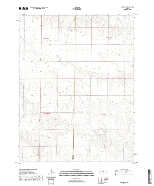 Elkader NE Kansas US Topo Map Image