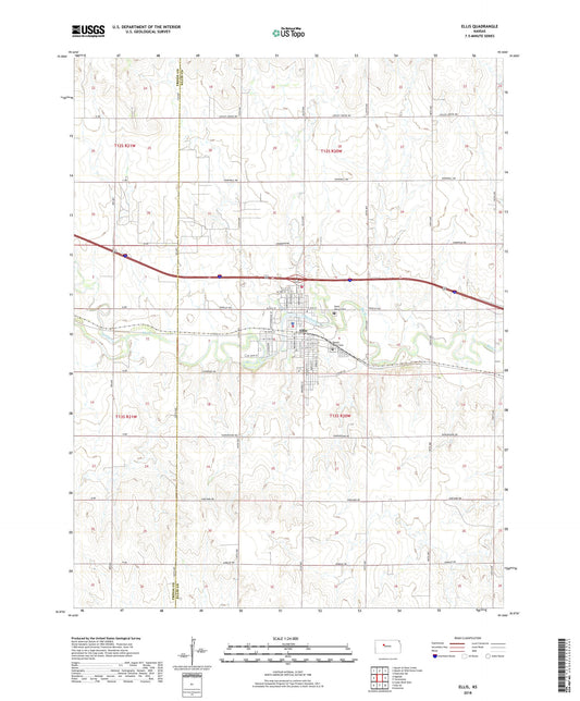 Ellis Kansas US Topo Map Image