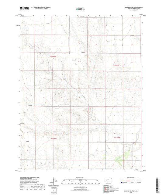 Eminence Cemetery Kansas US Topo Map Image