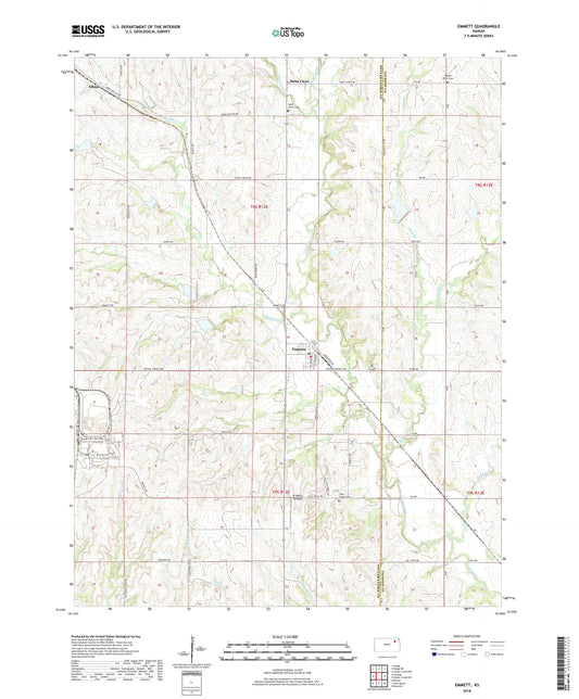 Emmett Kansas US Topo Map Image