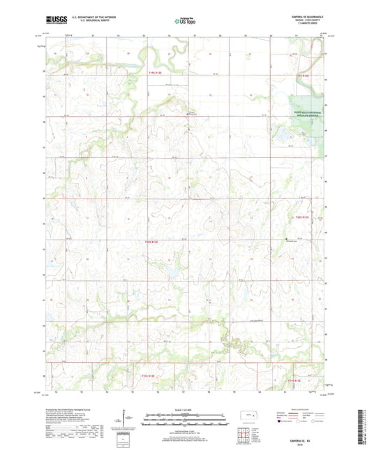 Emporia SE Kansas US Topo Map Image