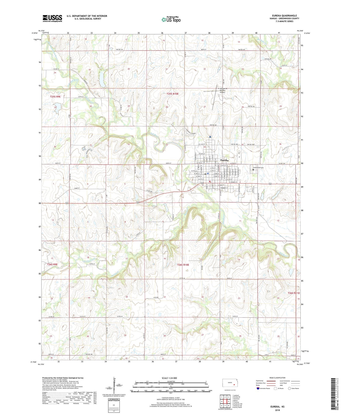 Eureka Kansas US Topo Map Image