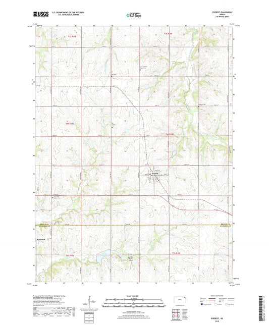 Everest Kansas US Topo Map Image