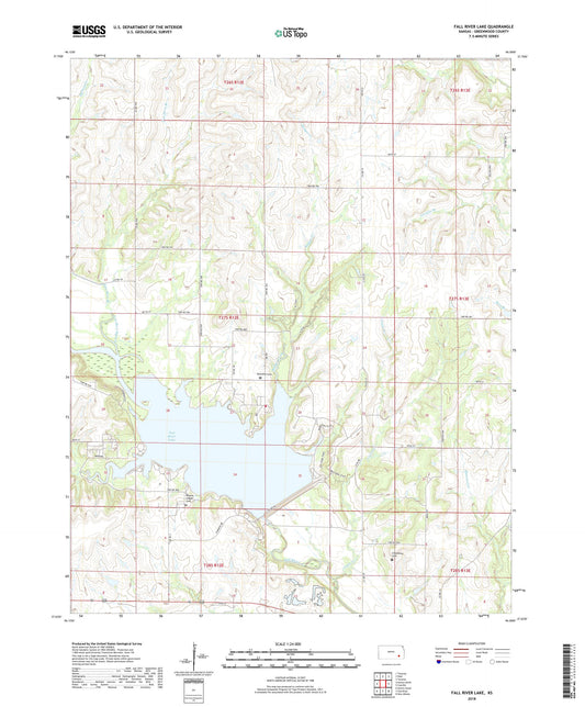 Fall River Lake Kansas US Topo Map Image