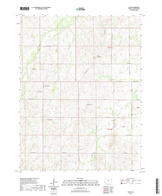 Falun Kansas US Topo Map Image