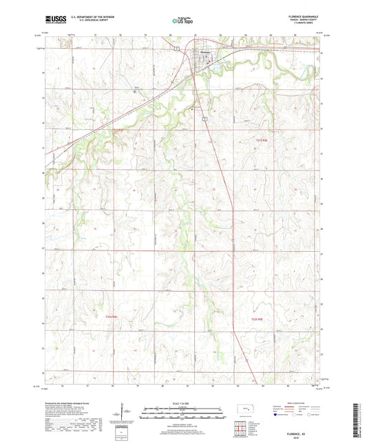 Florence Kansas US Topo Map Image