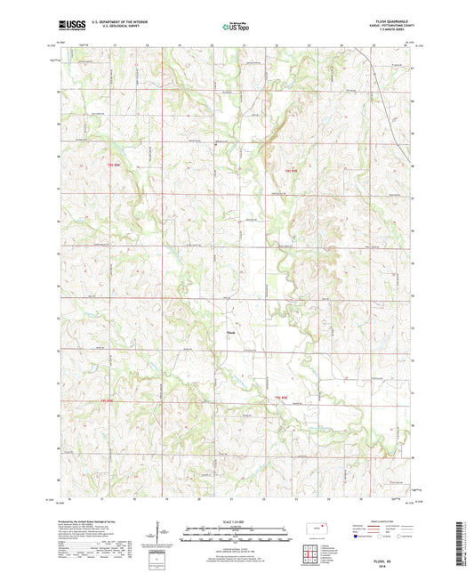 Flush Kansas US Topo Map Image