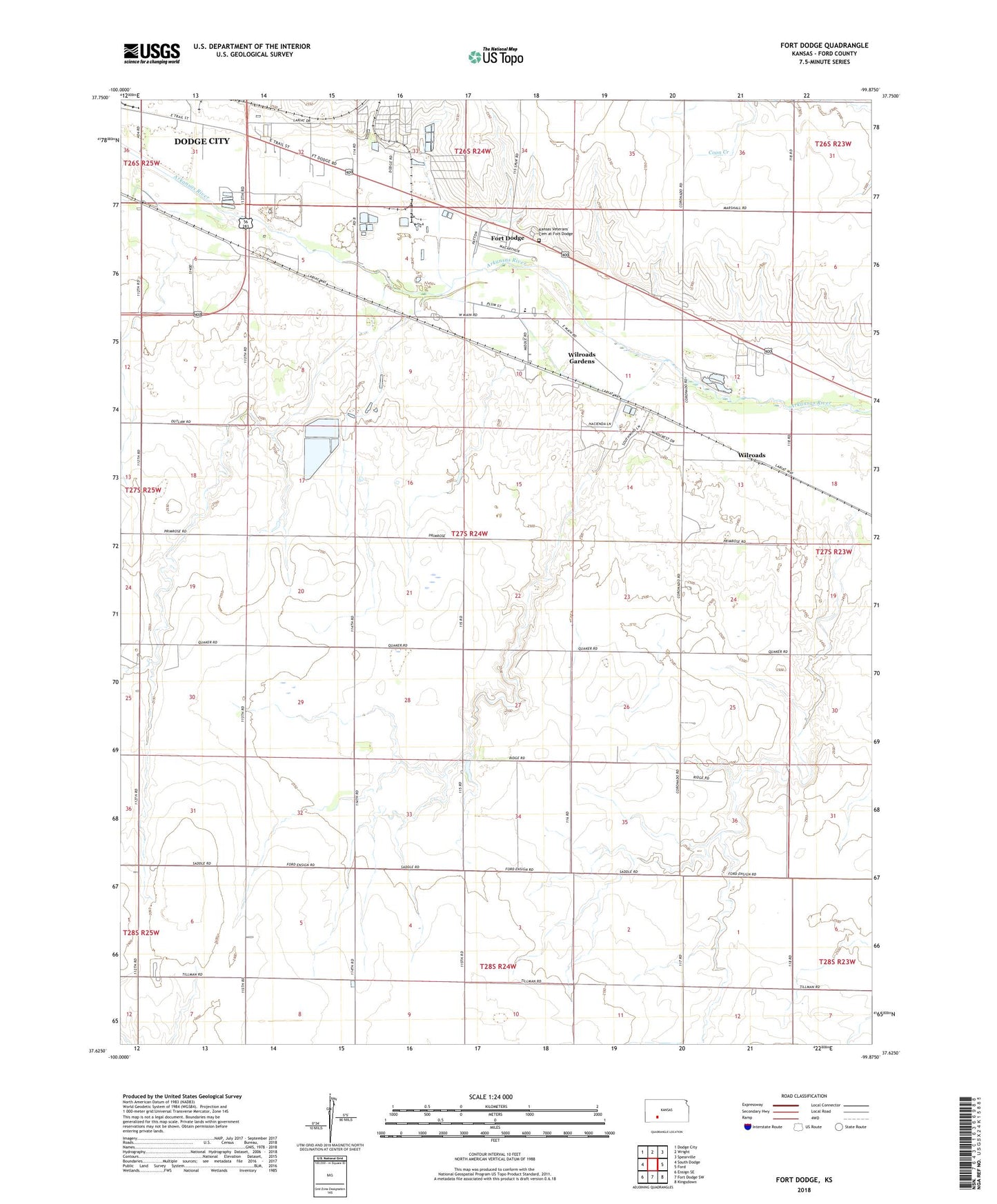 Fort Dodge Kansas US Topo Map Image