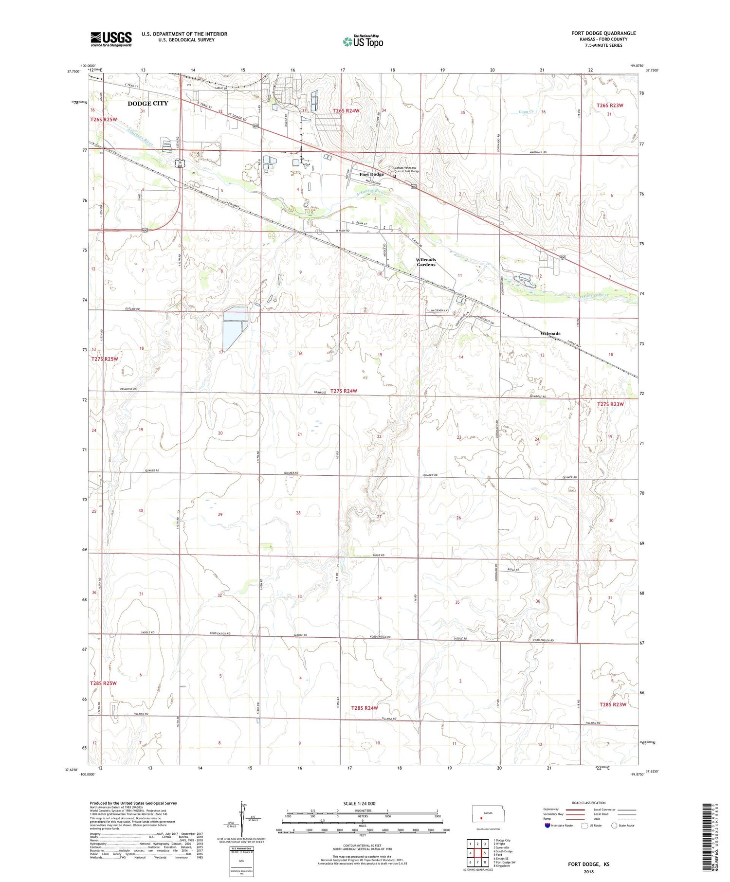 Fort Dodge Kansas US Topo Map Image