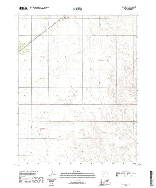 Fowler SW Kansas US Topo Map Image