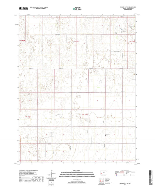 Garden City SW Kansas US Topo Map Image