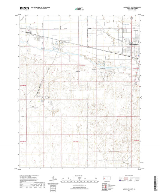 Garden City West Kansas US Topo Map Image