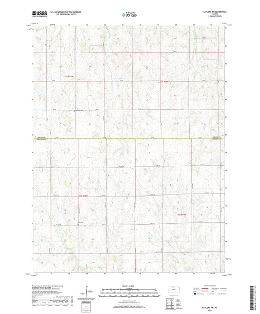 Gaylord SW Kansas US Topo Map Image