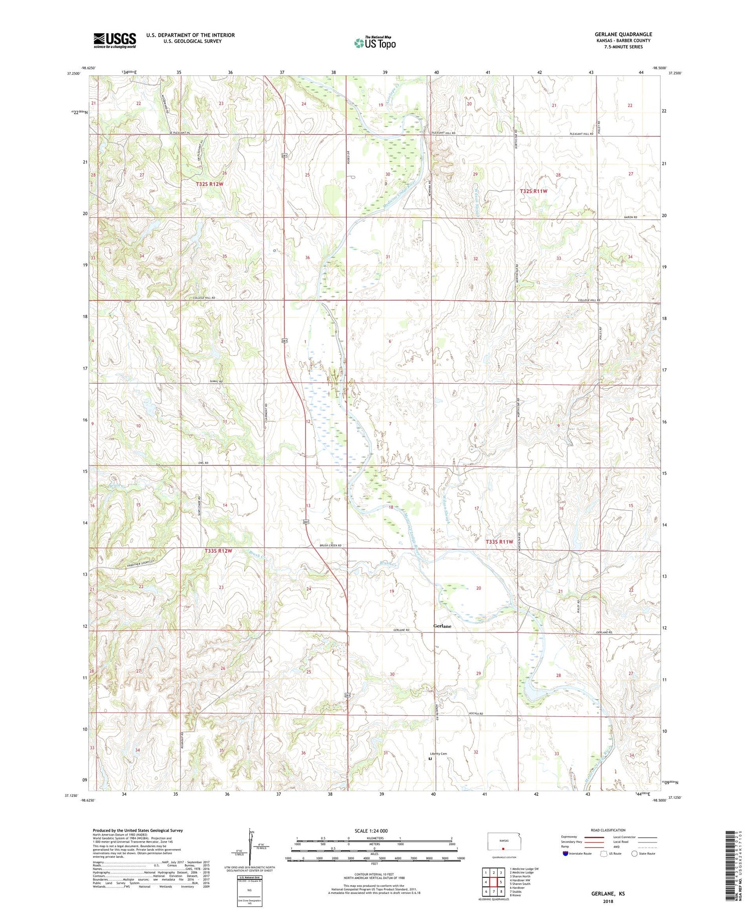 Gerlane Kansas US Topo Map Image
