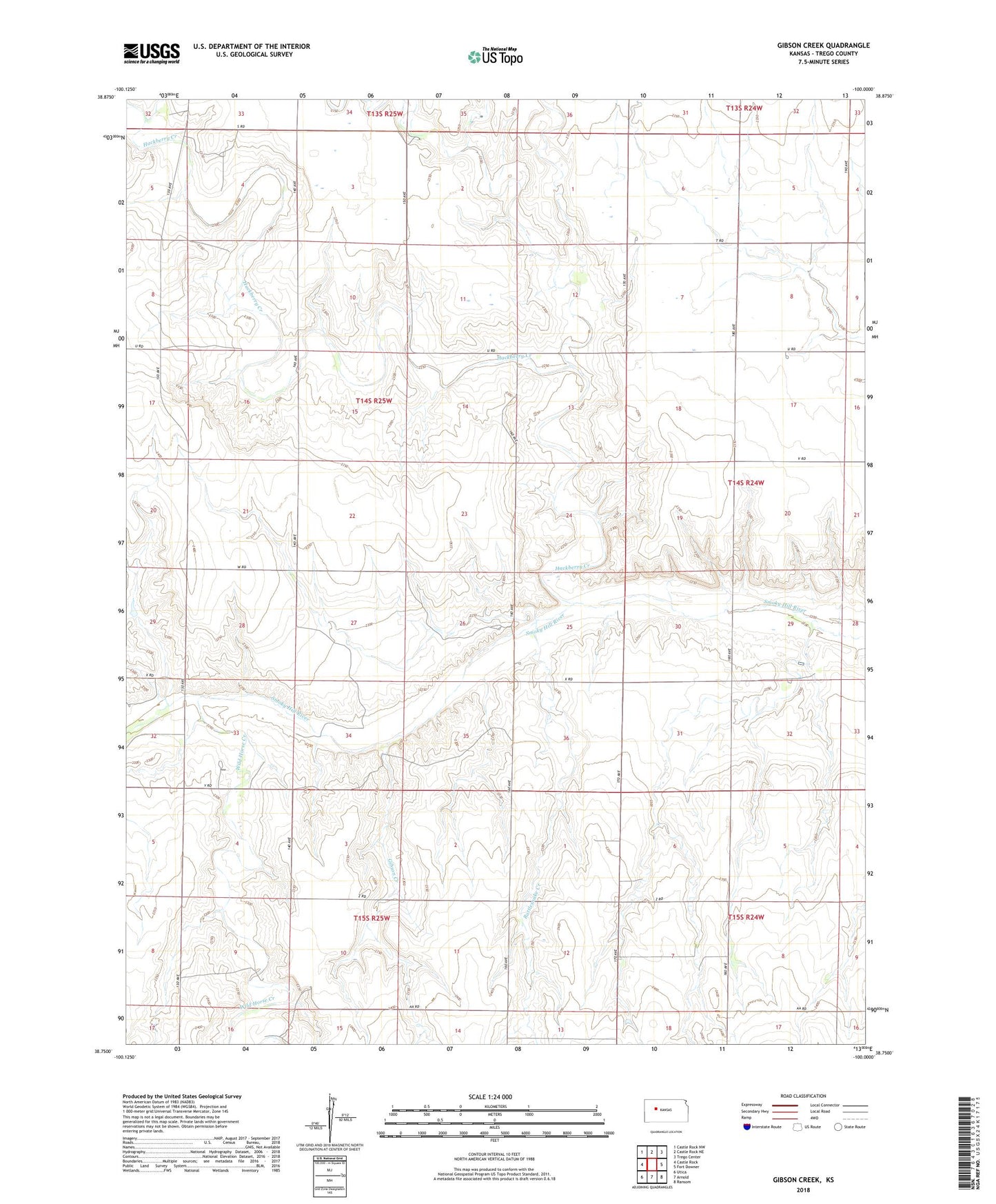 Gibson Creek Kansas US Topo Map Image