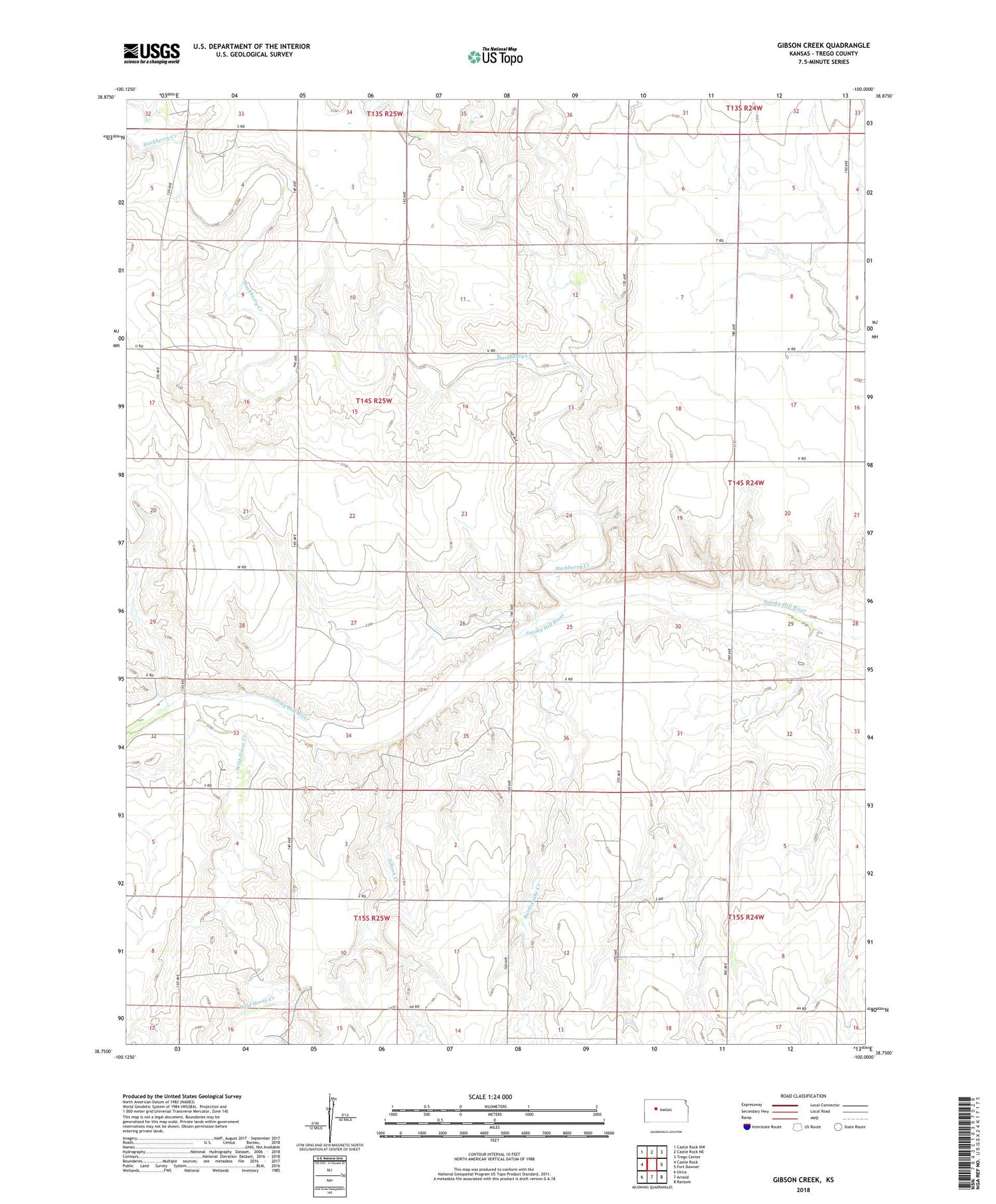 Gibson Creek Kansas US Topo Map Image