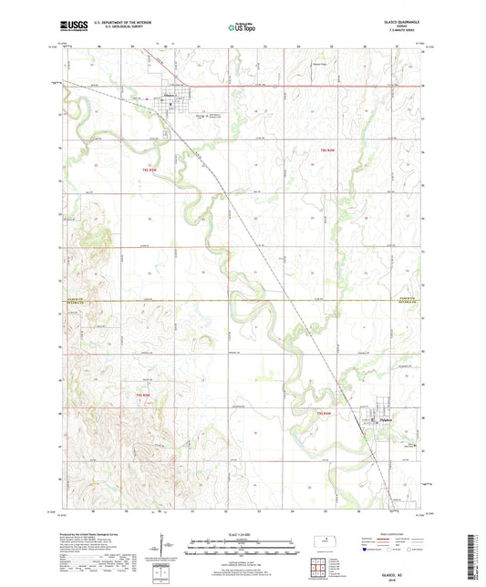 Glasco Kansas US Topo Map Image