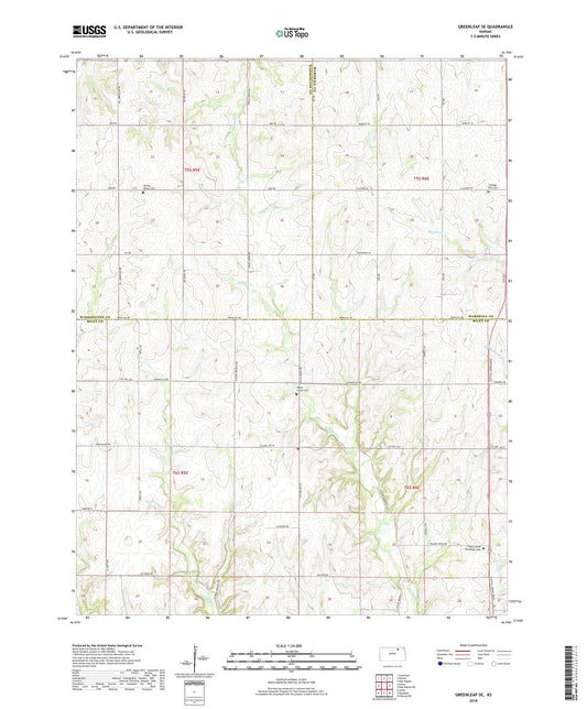 Greenleaf SE Kansas US Topo Map Image