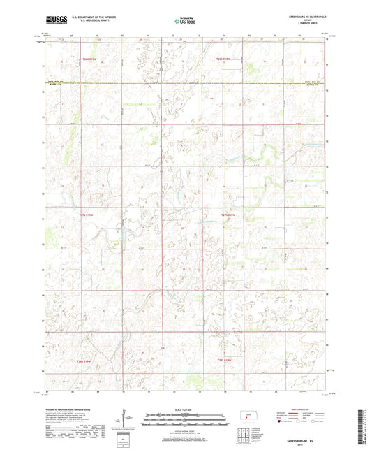 Greensburg NE Kansas US Topo Map Image