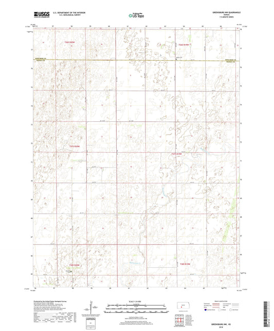 Greensburg NW Kansas US Topo Map Image